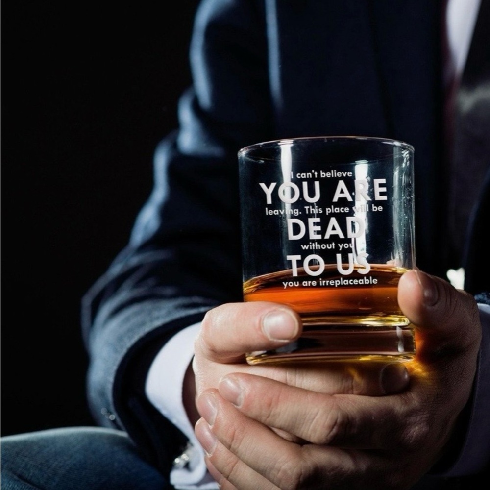 YOU ARE DEAD TO US Retirement Rocks Glass - Picture 3 of 6